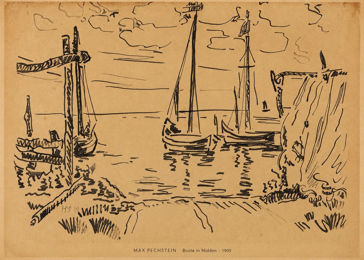 Max Pechstein Boote in Nidden No6 - Plakat