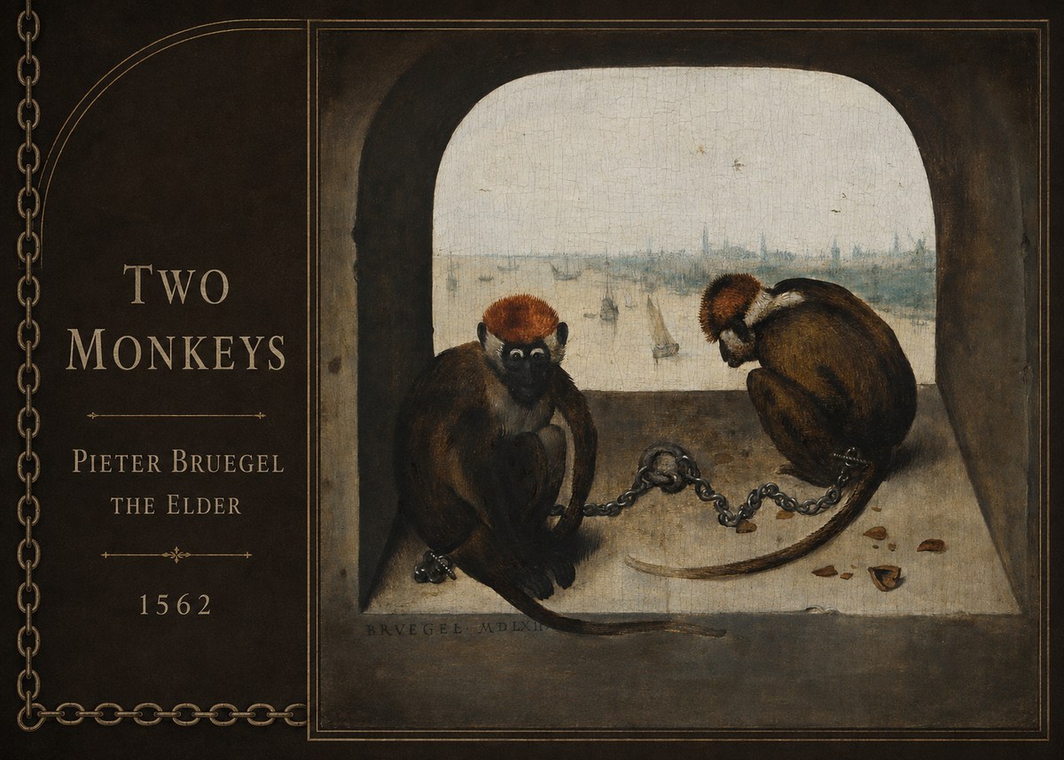 Pieter Bruegel Two Monkeys I No2 - Plakat