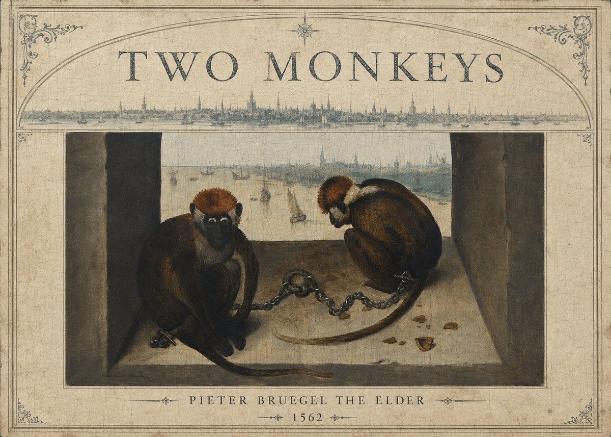 Pieter Bruegel Two Monkeys I No6 - Plakat