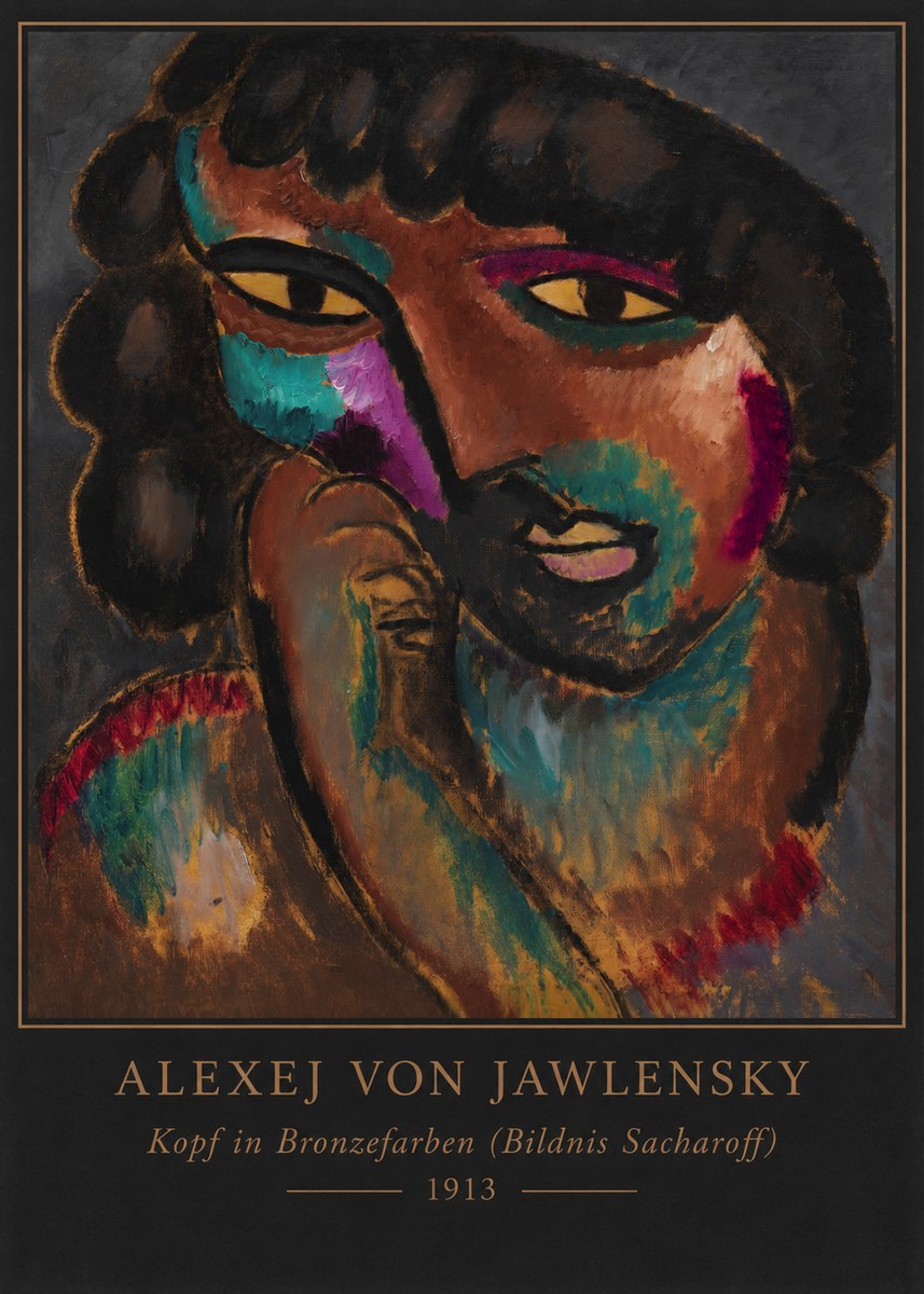 Alexej von Jawlensky Kopf in Bronzefarben (Bildnis Sacharoff) No6 - Plakat