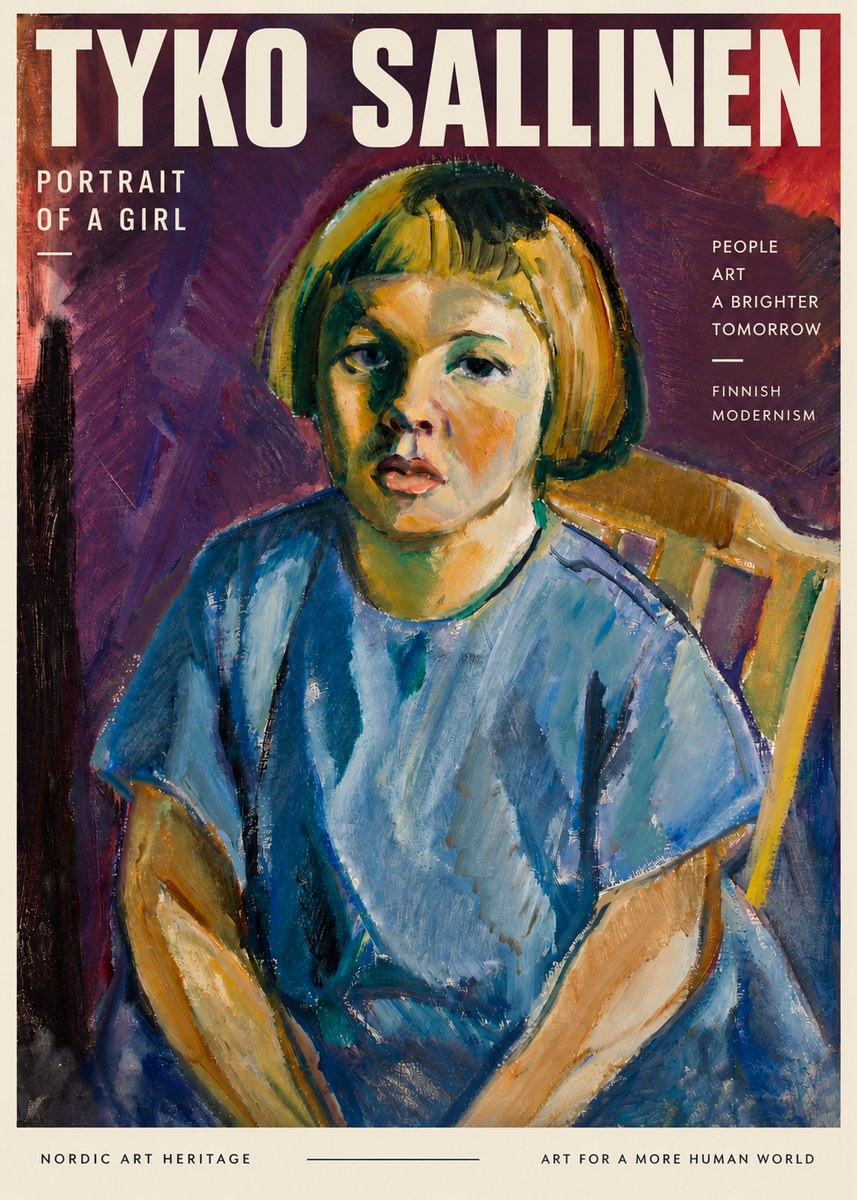 Tyko Sallinen Portrait of a Girl I No3 - Plakat