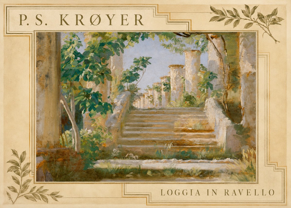 P.S. Krøyer Loggia in Ravello No3 - Plakat