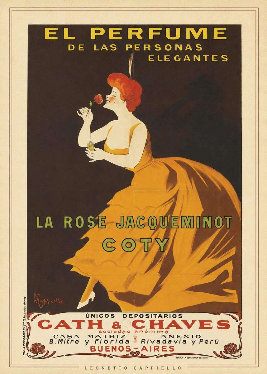 Leonetto Cappiello La Rose Jacqueminot Coty No3 - Plakat