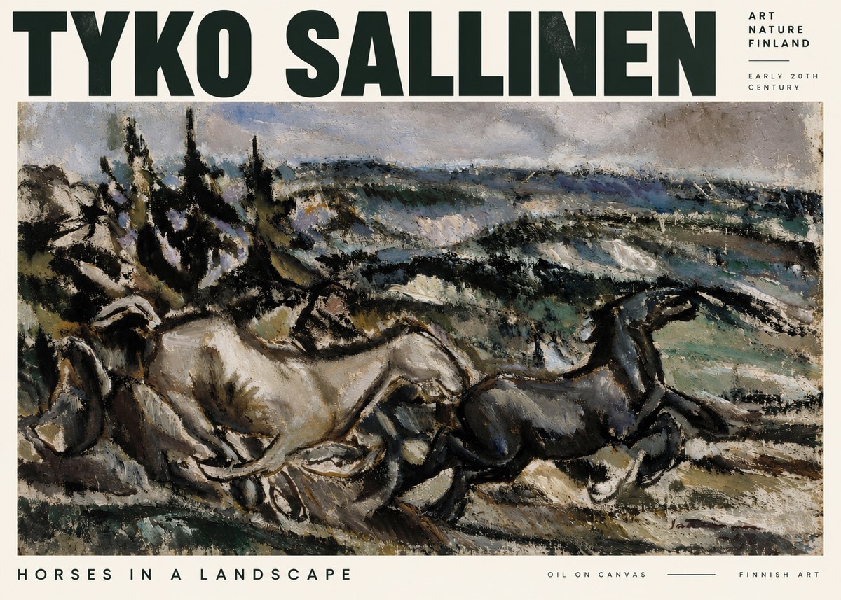Tyko Sallinen Horses in a Landscape No2 - Plakat