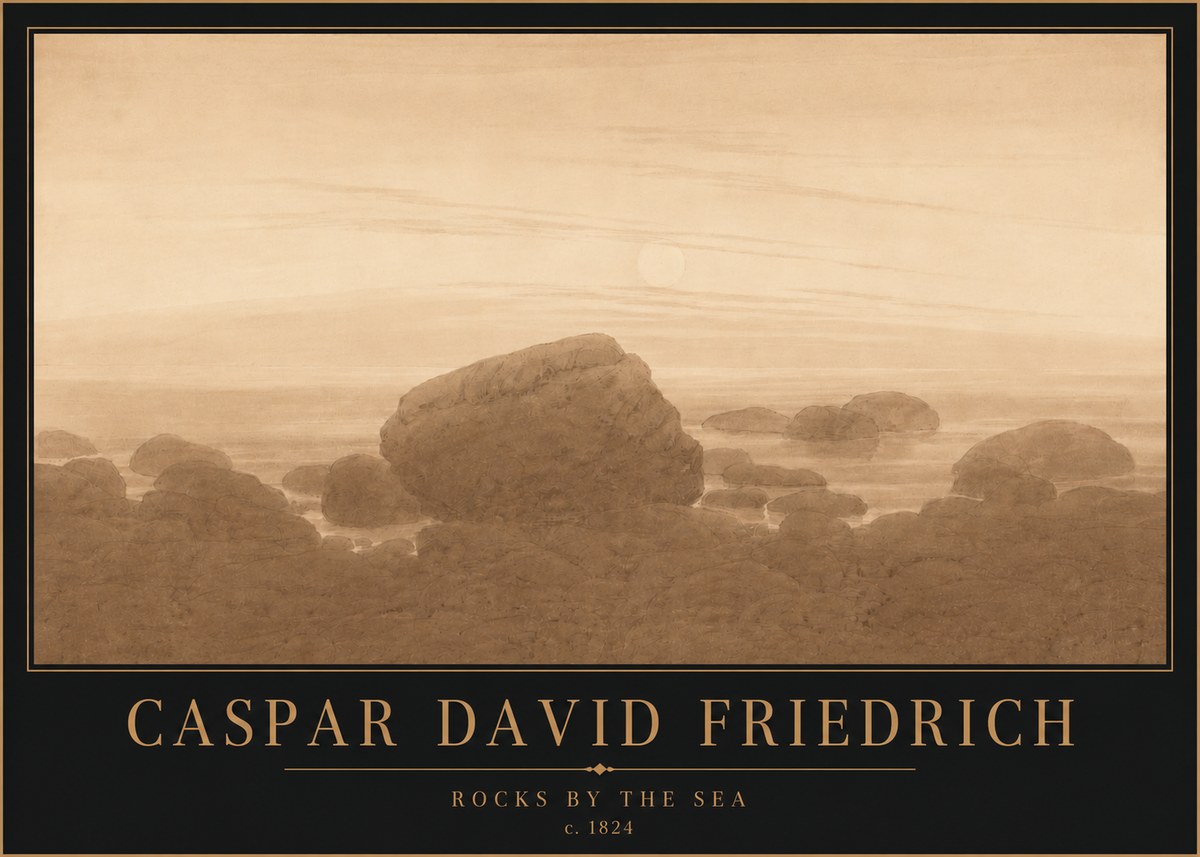 Caspar David Friedrich Rocks by the Sea No4 - Plakat