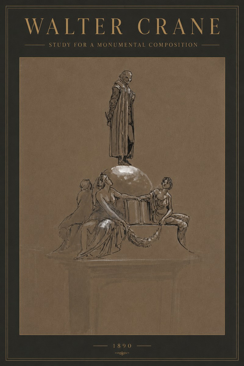 Walter Crane Study for a Monumental Composition No2 - Plakat