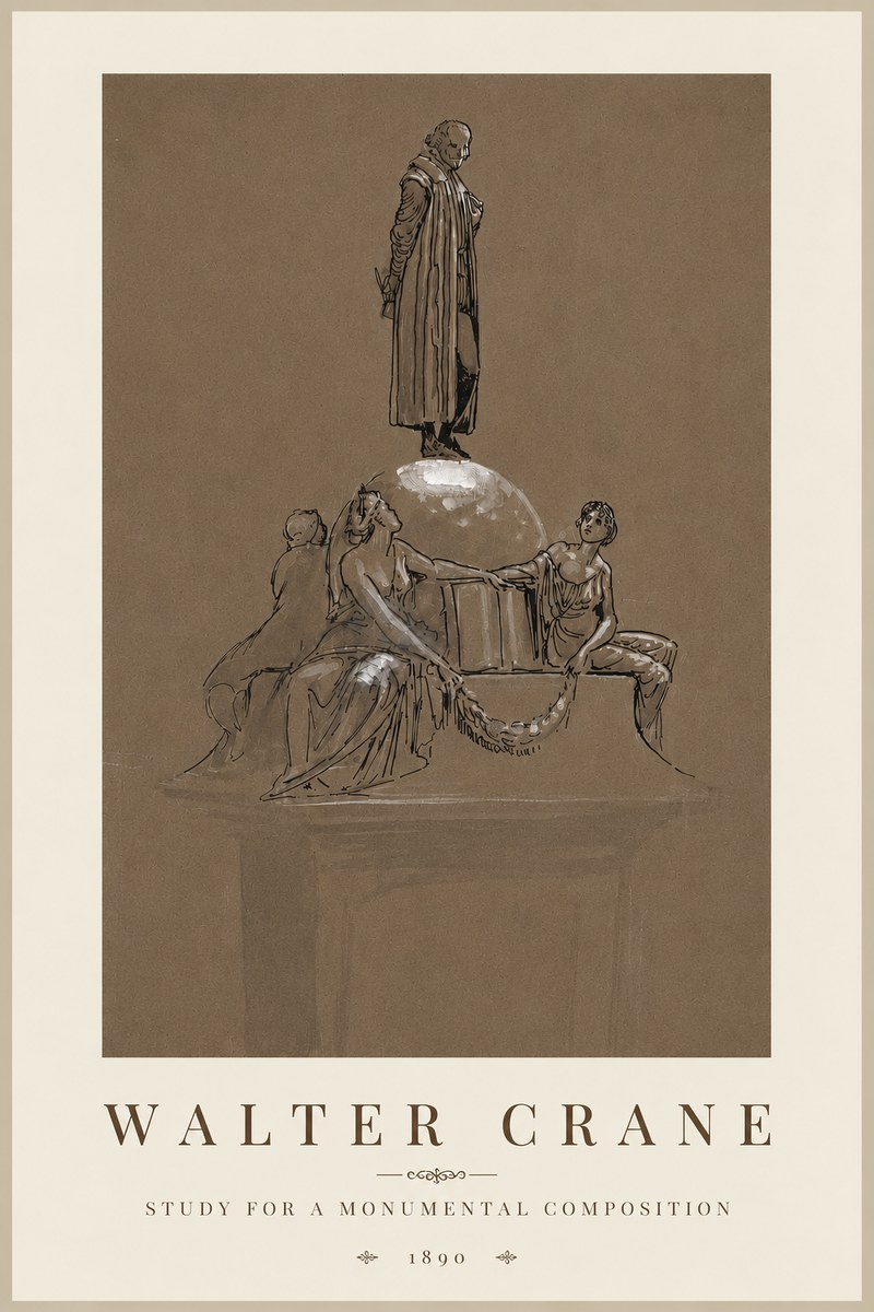 Walter Crane Study for a Monumental Composition No3 - Plakat