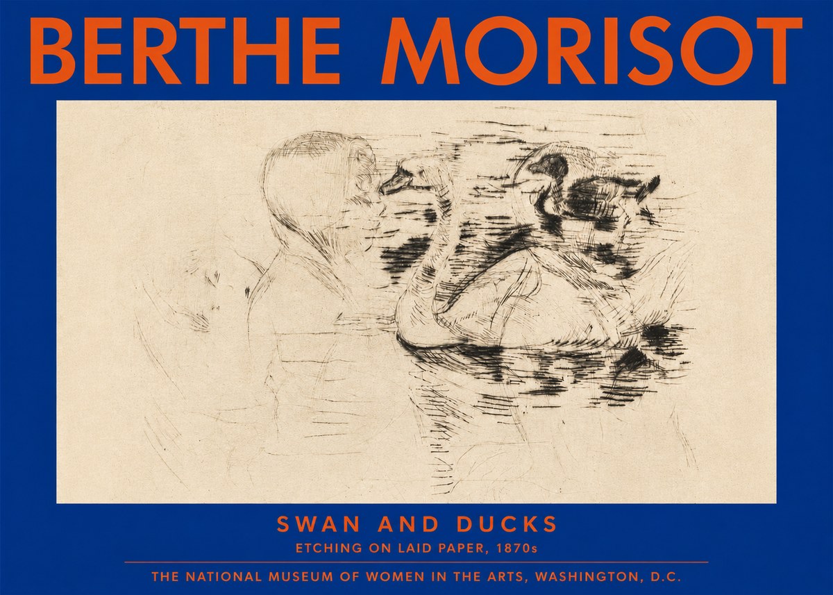 Berthe Morisot Swan and Ducks No3 - Plakat