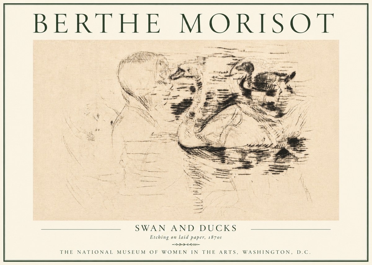 Berthe Morisot Swan and Ducks No4 - Plakat