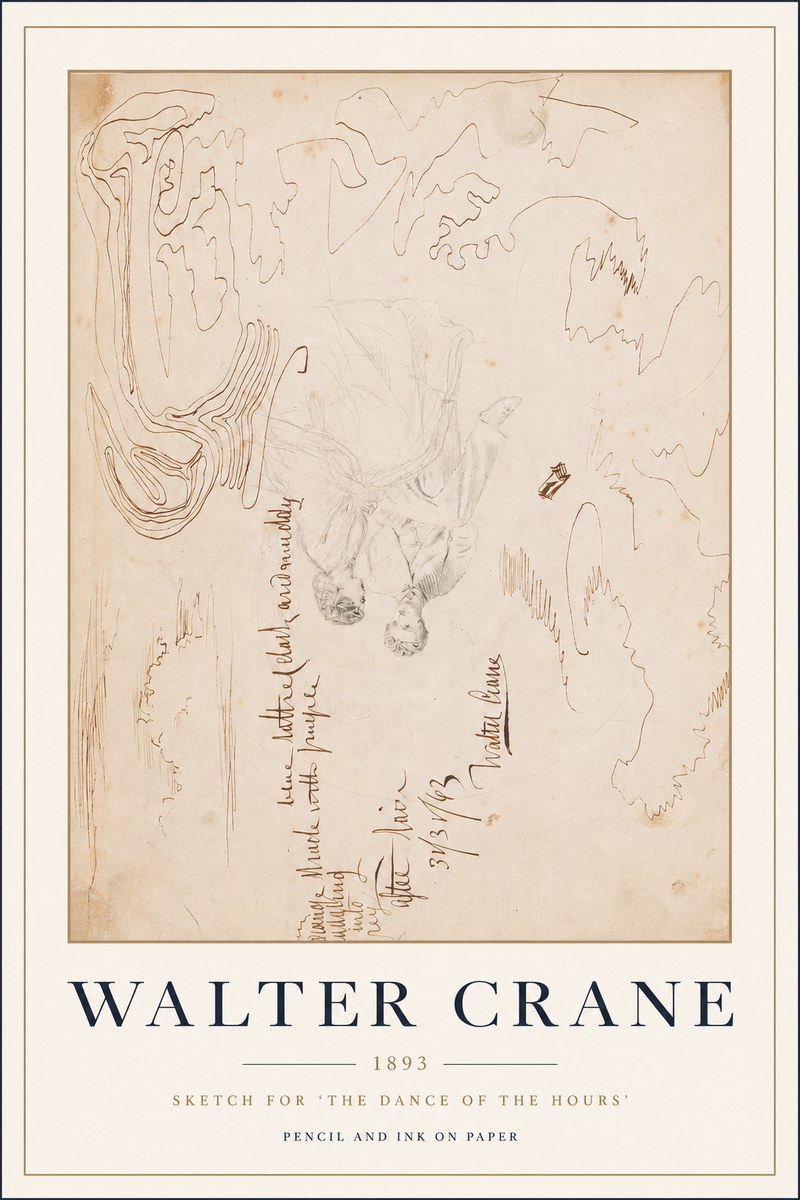 Walter Crane Sketch for 'the Dance of the Hours' No3 - Plakat