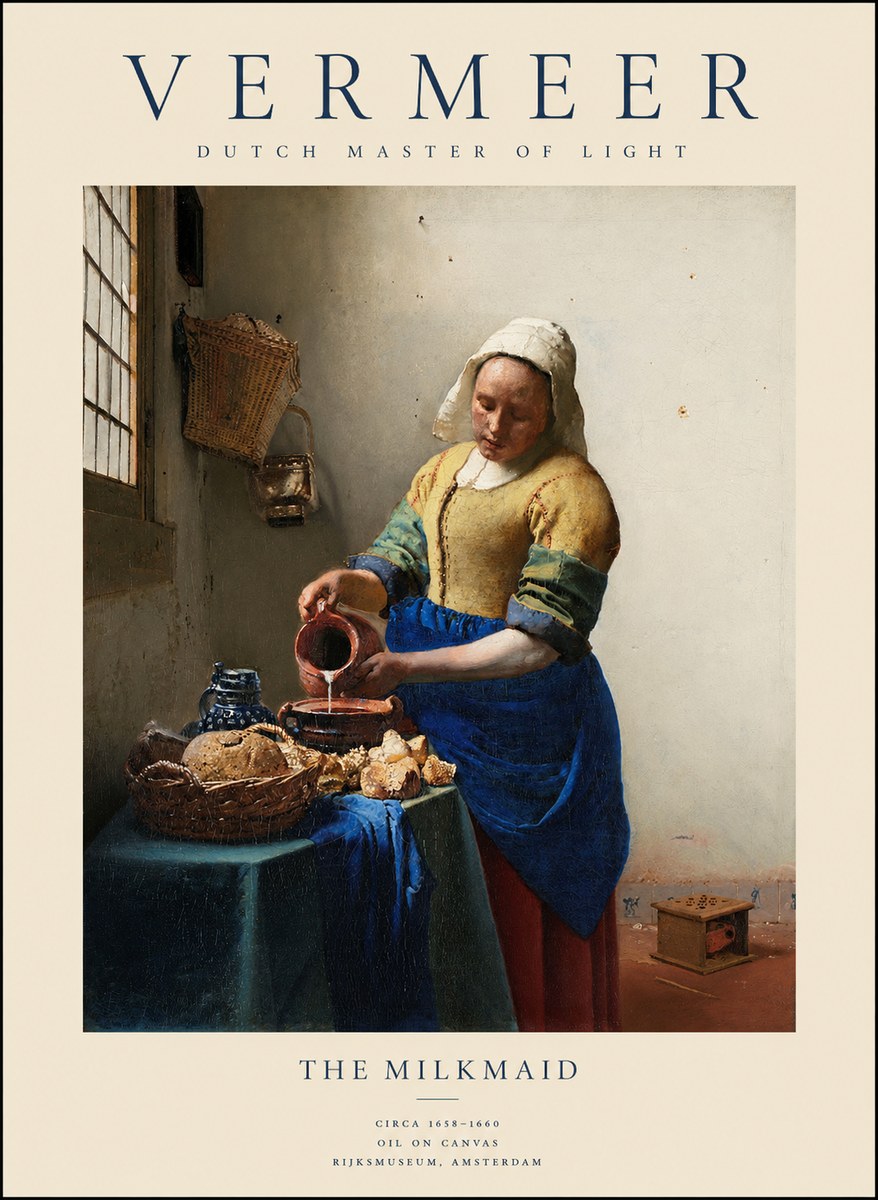 Vermeer The Milkmaid No1 - Plakat