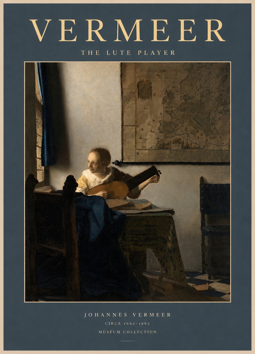 Vermeer The Lute Player No2 - Plakat