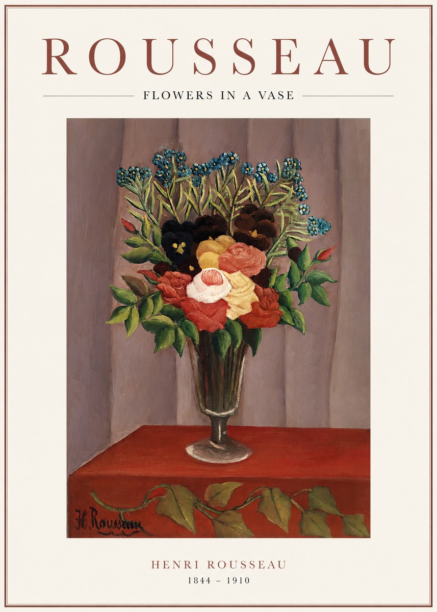 Rousseau Flowers in a Vase No1 - Plakat