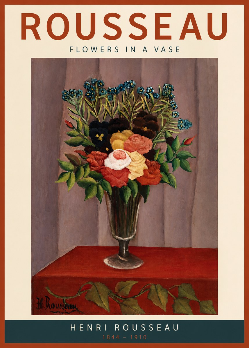 Rousseau Flowers in a Vase No3 - Plakat