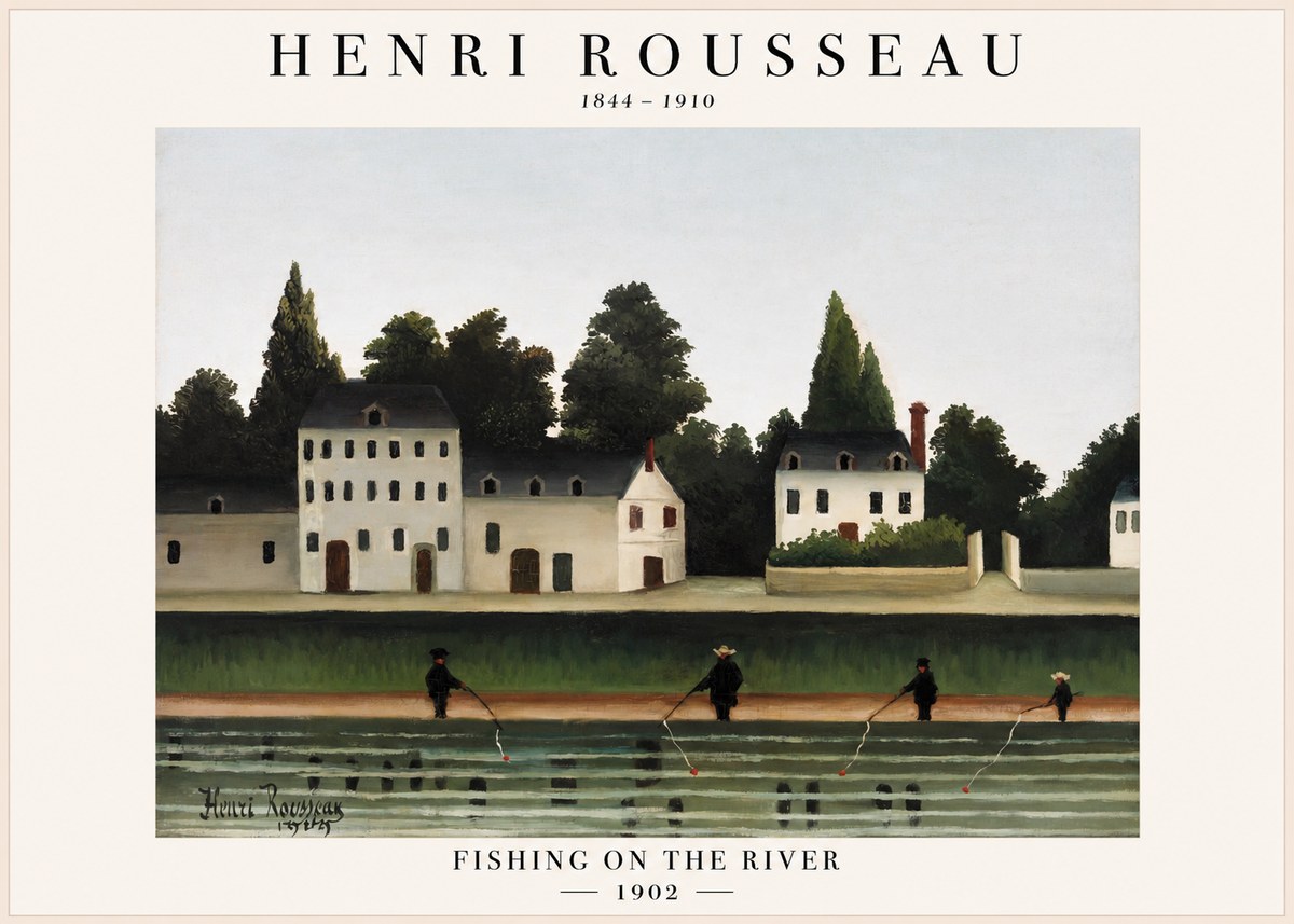 Rousseau Fishing on the River No1 - Plakat