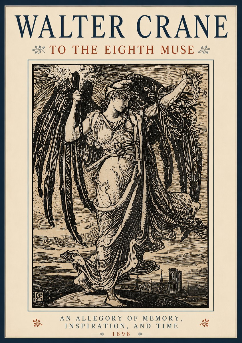 Walter Crane To the Eighth Muse No4 - Plakat