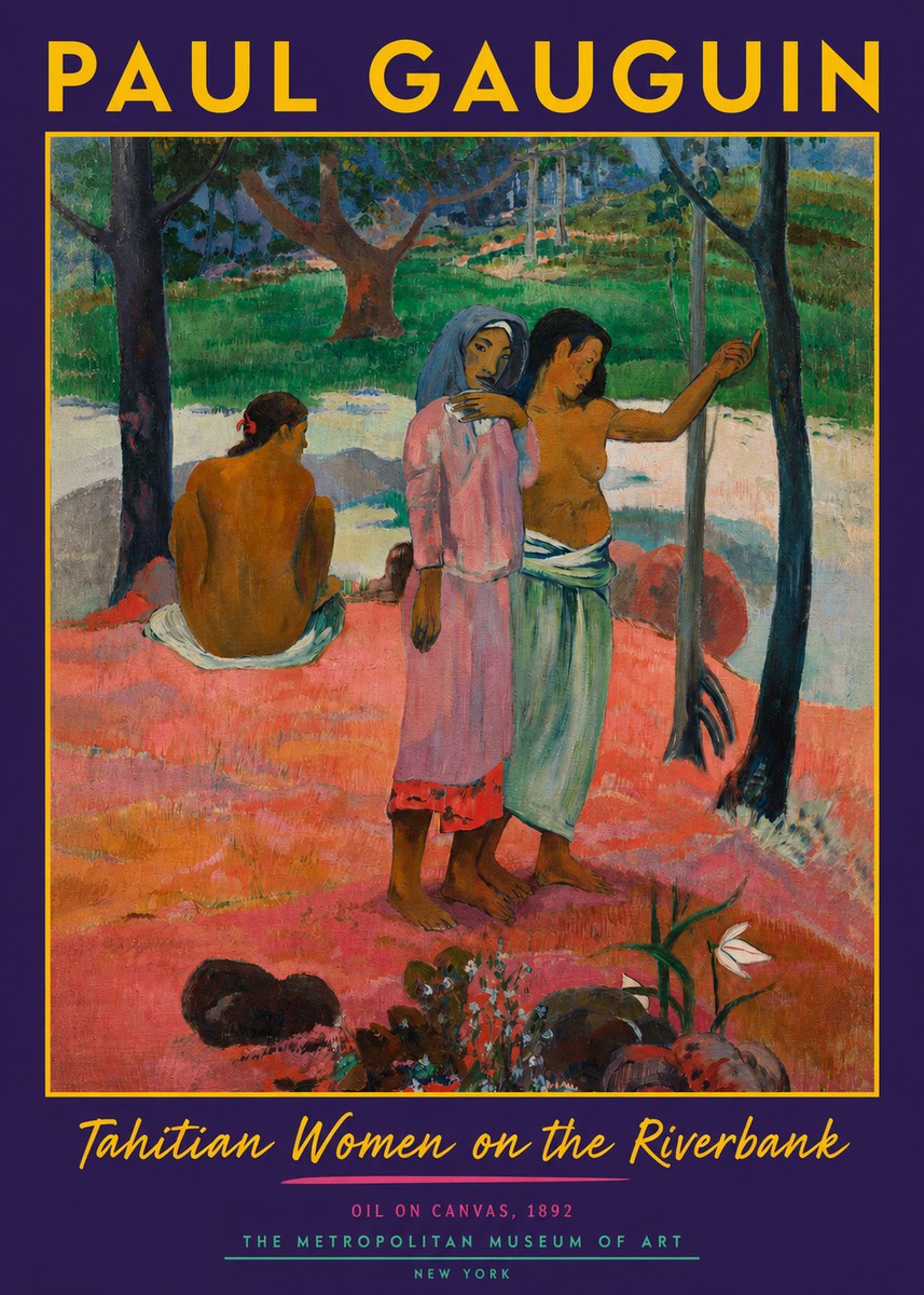 Paul Gauguin Tahitian Women on the Riverbank No2 - Plakat
