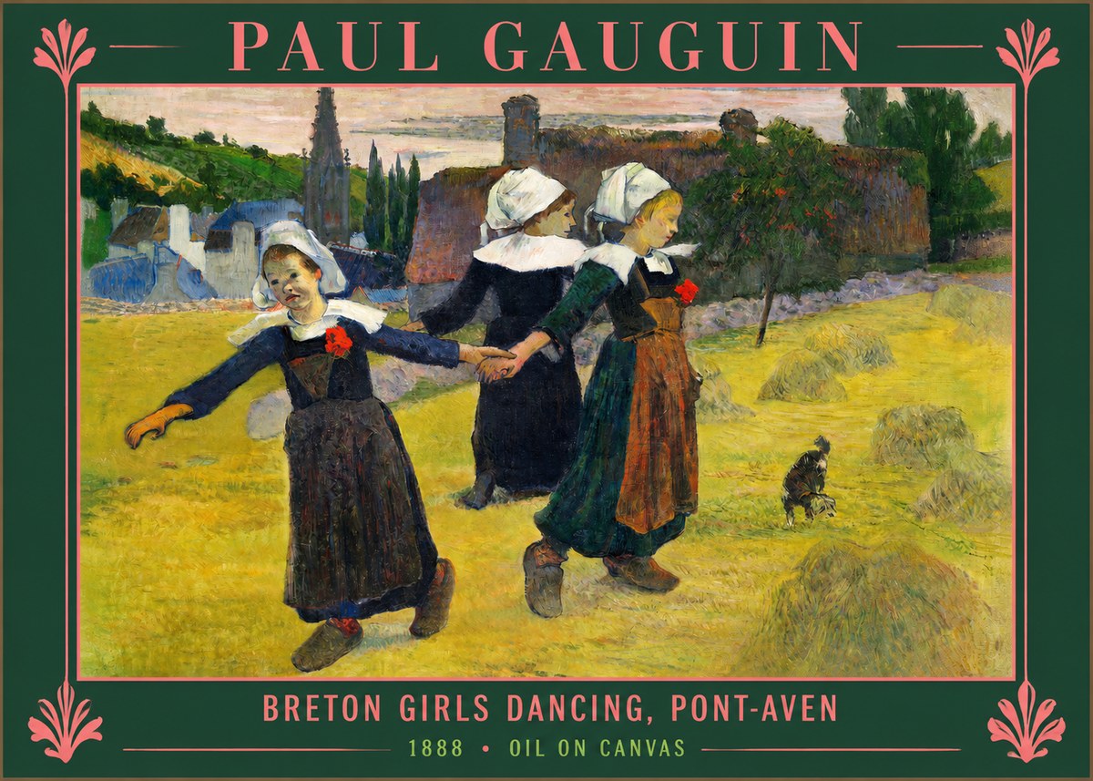 Paul Gauguin Breton Girls Dancing, Pont-aven No2 - Plakat