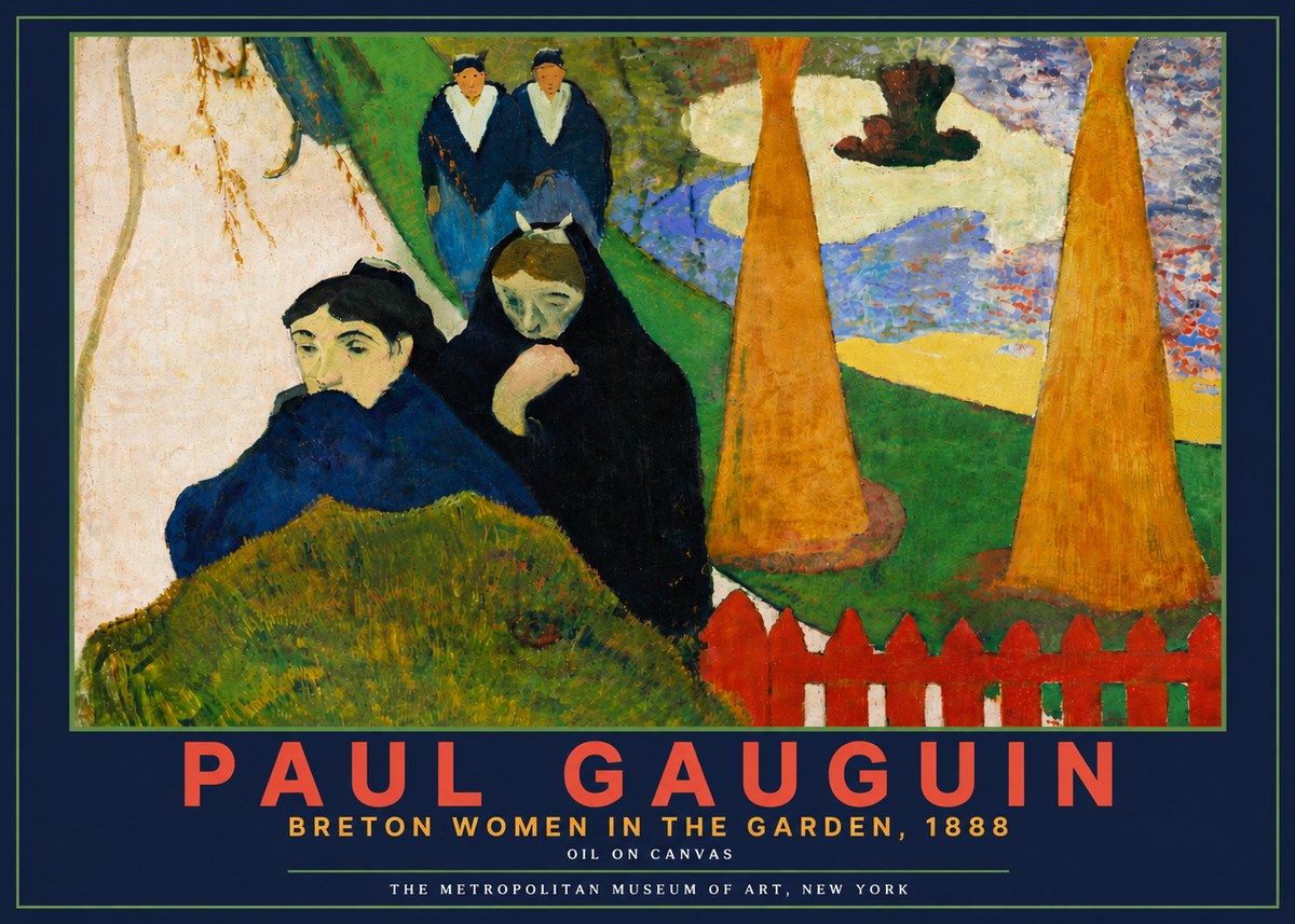 Paul Gauguin Breton Women in the Garden, 1888 No6 - Plakat