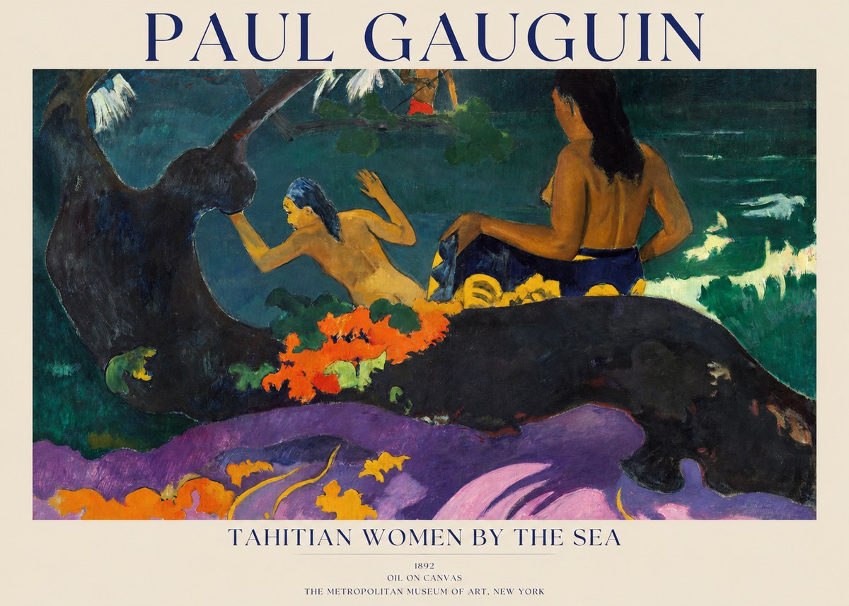 Paul Gauguin Tahitian Women by the Sea No1 - Plakat