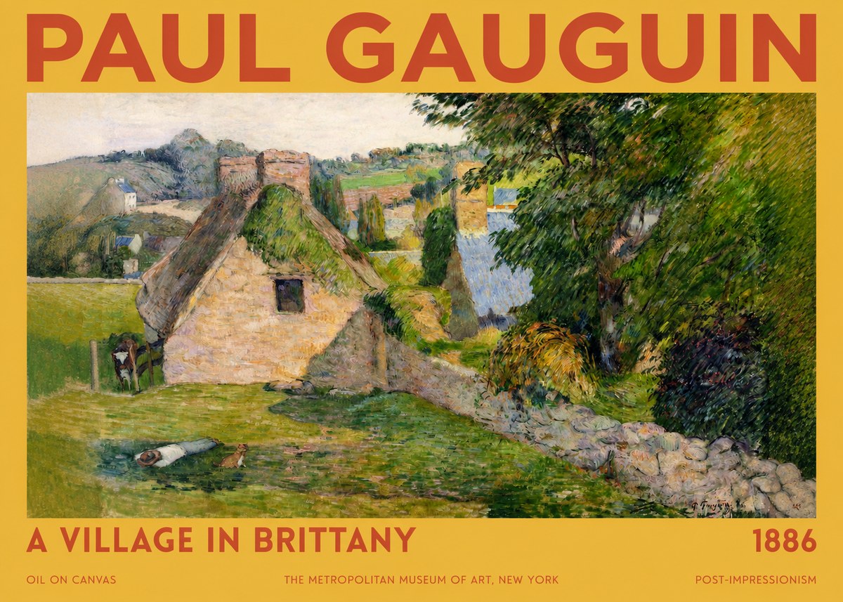 Paul Gauguin A Village in Brittany No2 - Plakat