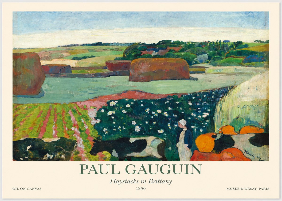 Paul Gauguin Landscape with Haystacks No5 - Plakat