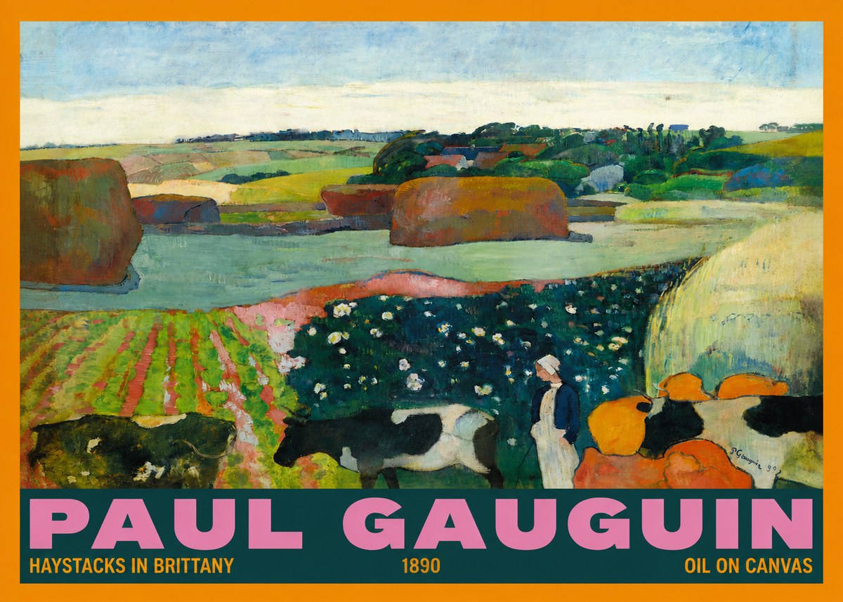 Paul Gauguin Landscape with Haystacks No6 - Plakat
