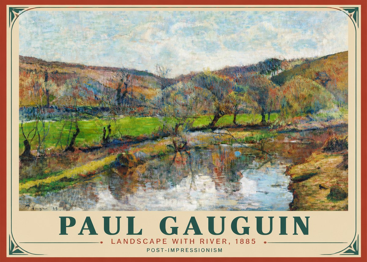 Paul Gauguin Landscape with River, 1885 No4 - Plakat