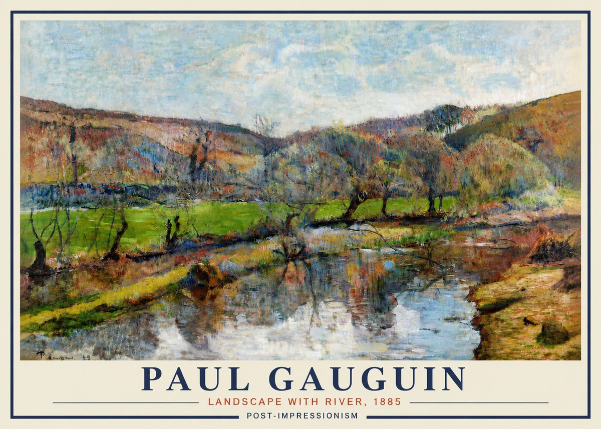 Paul Gauguin Landscape with River, 1885 No5 - Plakat