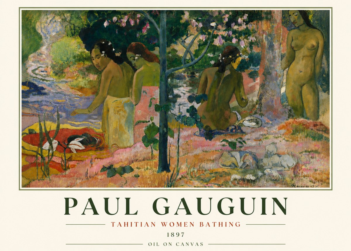 Paul Gauguin Tahitian Women Bathing No3 - Plakat