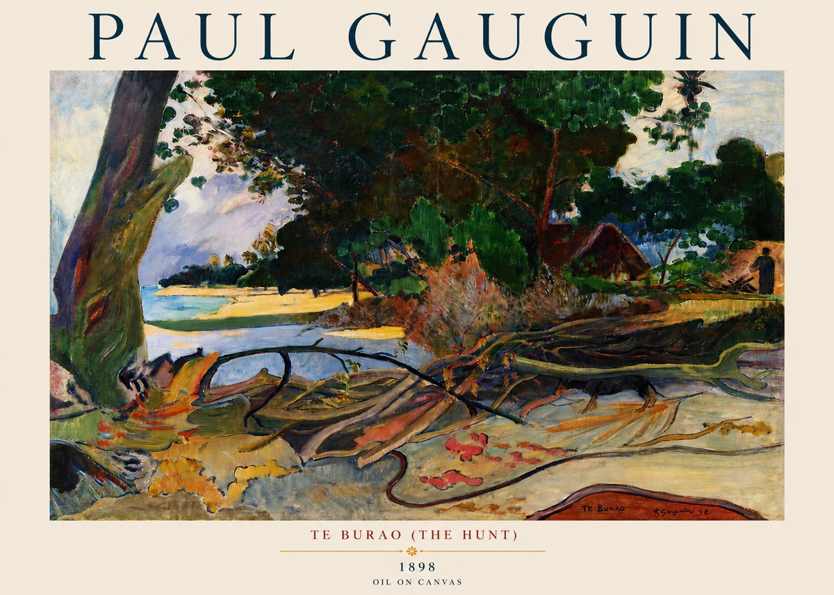 Paul Gauguin Te Burao (the Hunt) No3 - Plakat