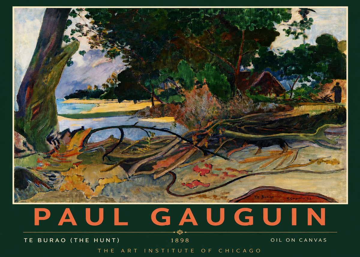 Paul Gauguin Te Burao (the Hunt) No4 - Plakat