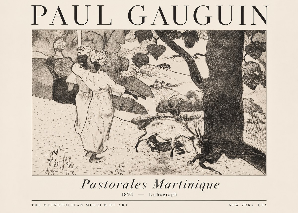 Paul Gauguin Pastorales Martinique No4 - Plakat