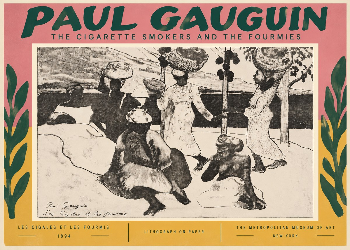Paul Gauguin The Cigarette Smokers and the Fourmies No6 - Plakat