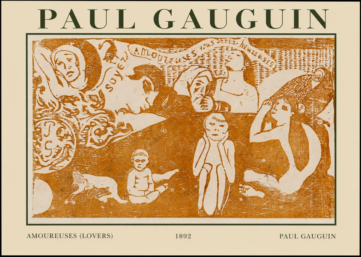 Paul Gauguin Amoureuses (Lovers) No1 - Plakat
