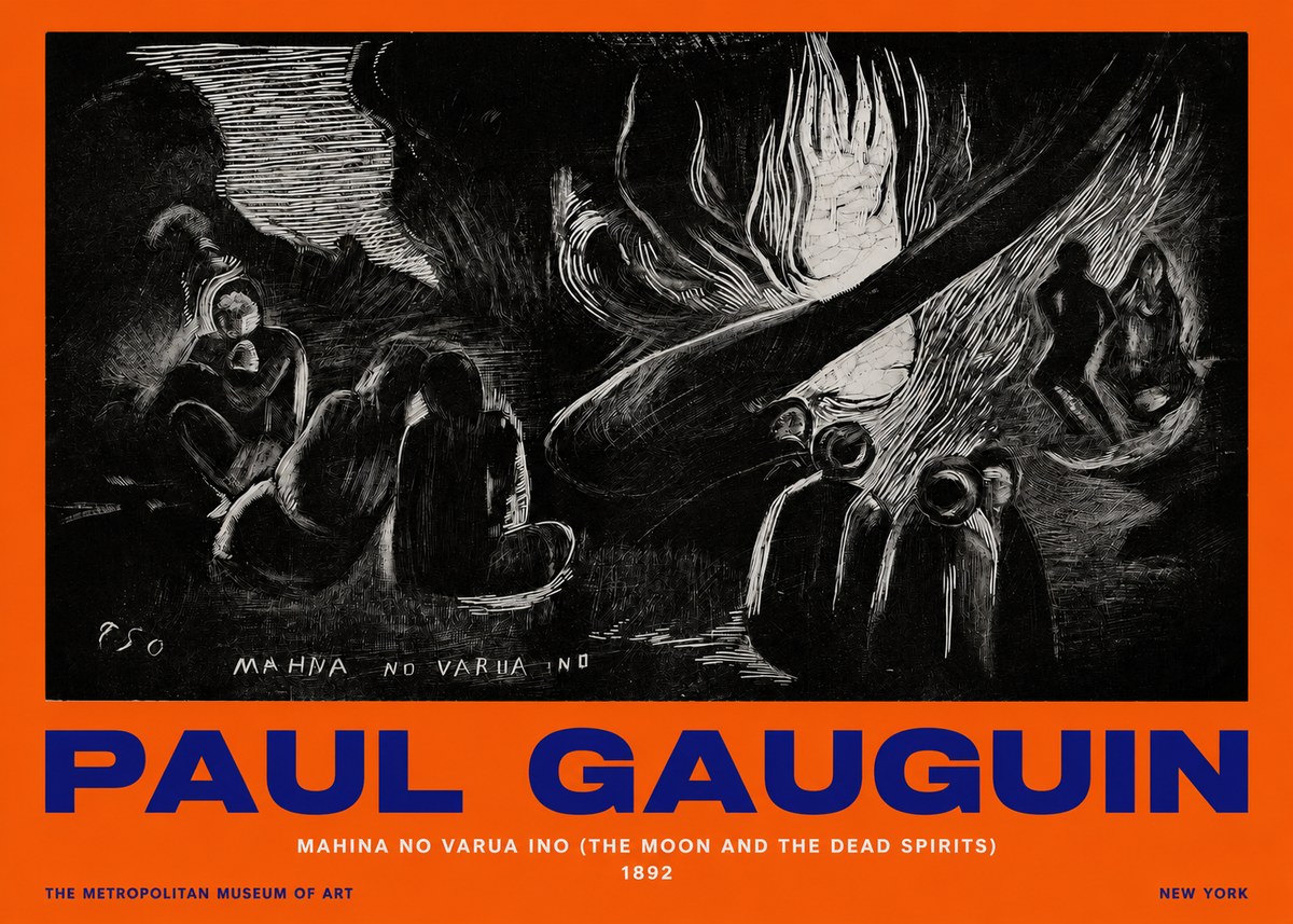 Paul Gauguin Mahina No Varua Ino (the Moon and the Dead Spirits) No2 - Plakat