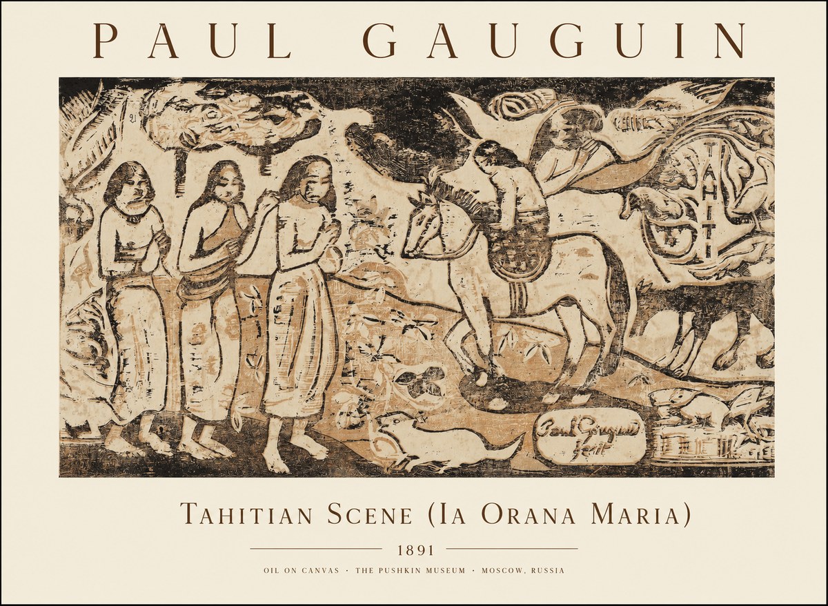 Paul Gauguin Tahitian Scene (Ia Orana Maria) No1 - Plakat