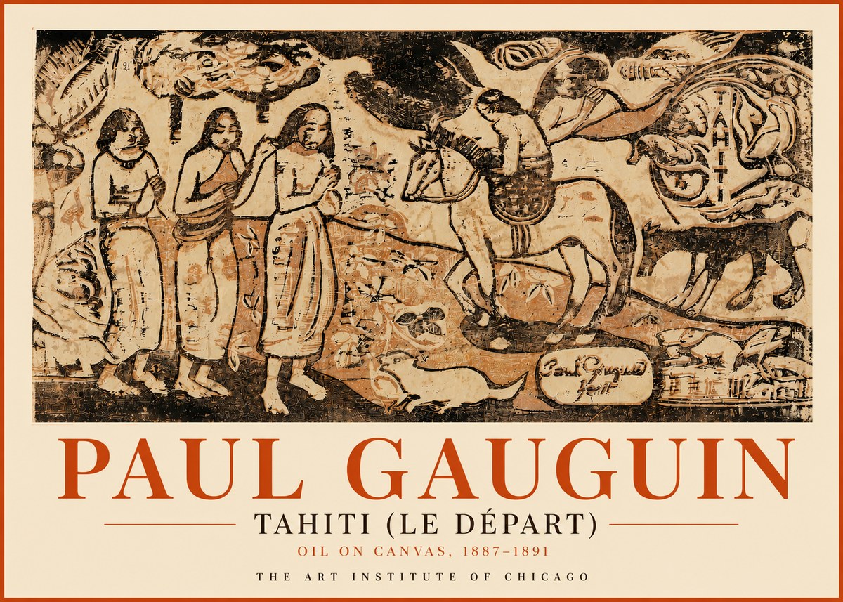 Paul Gauguin Tahitian Scene (Ia Orana Maria) No5 - Plakat