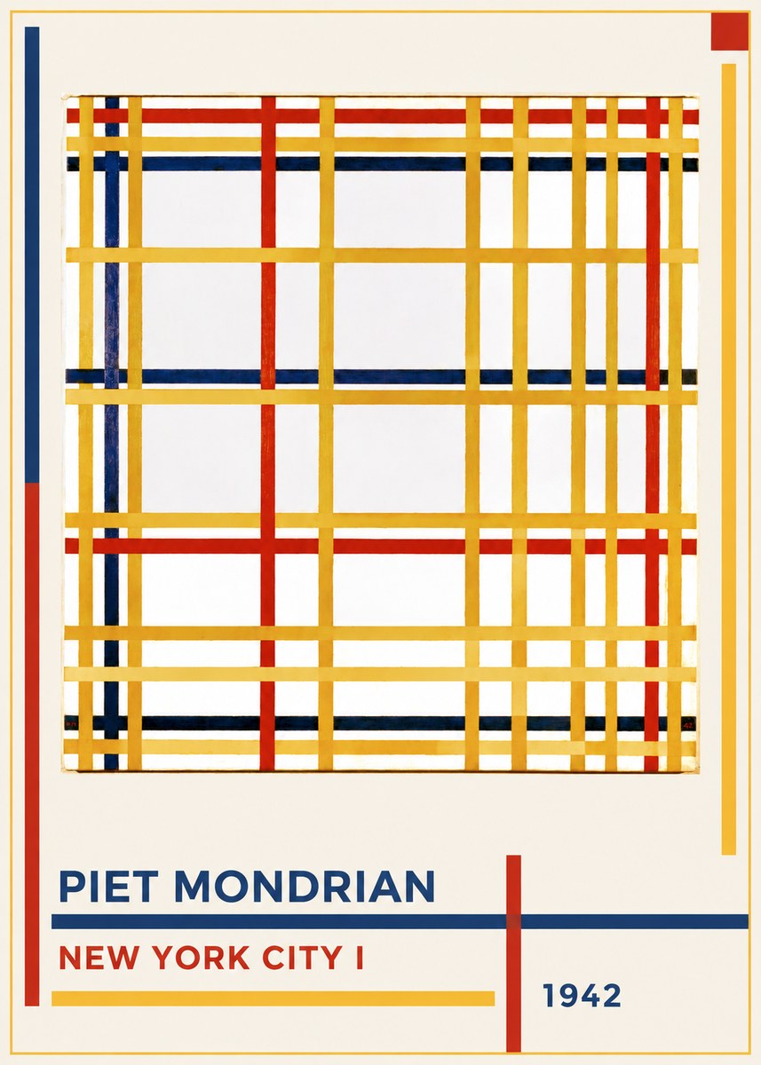 Piet Mondrian New York City I No1 - Plakat