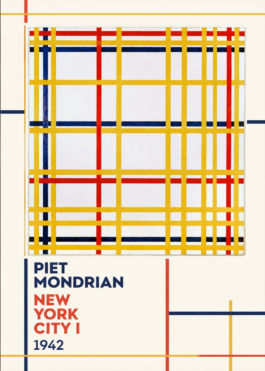 Piet Mondrian New York City I No2 - Plakat