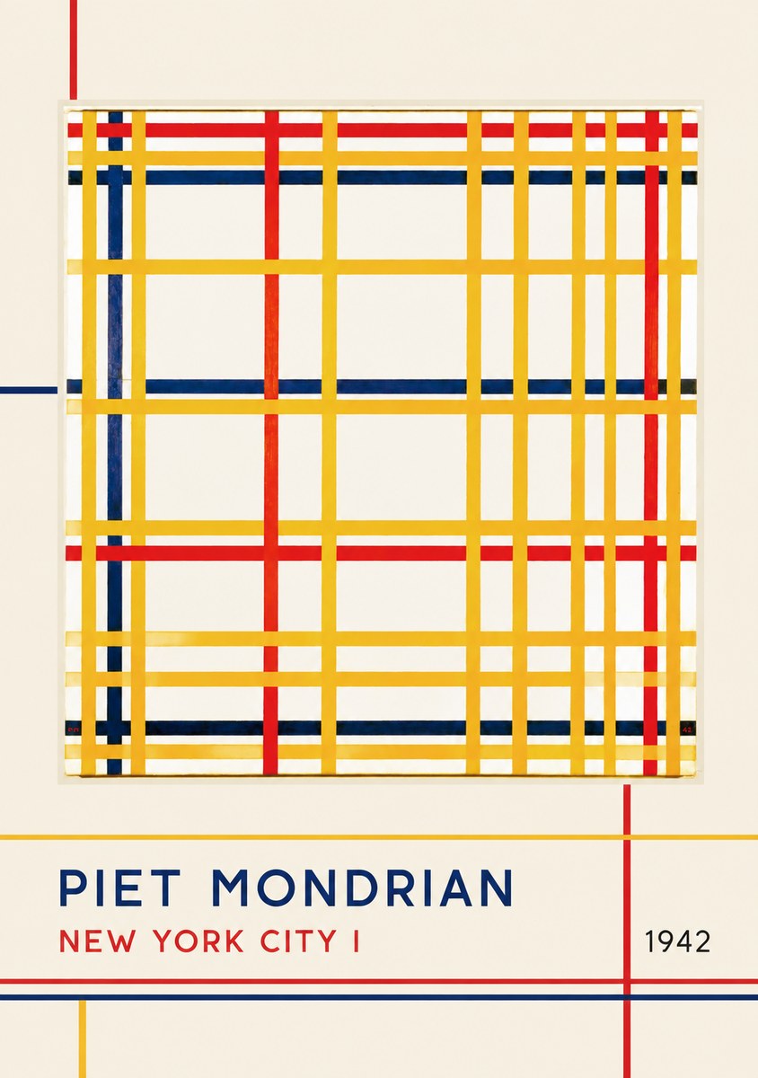 Piet Mondrian New York City I No3 - Plakat