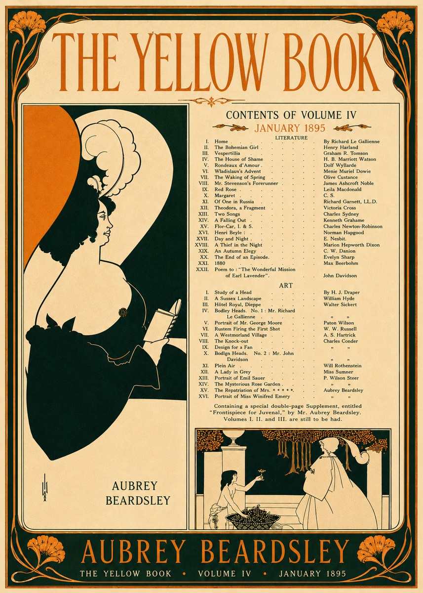 Aubrey Beardsley The Yellow Book II No5 - Plakat