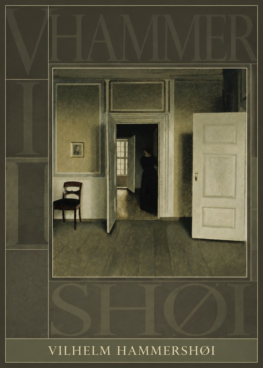 Vilhelm Hammershøi Interior with a Woman Seen from the Back No5 - Plakat