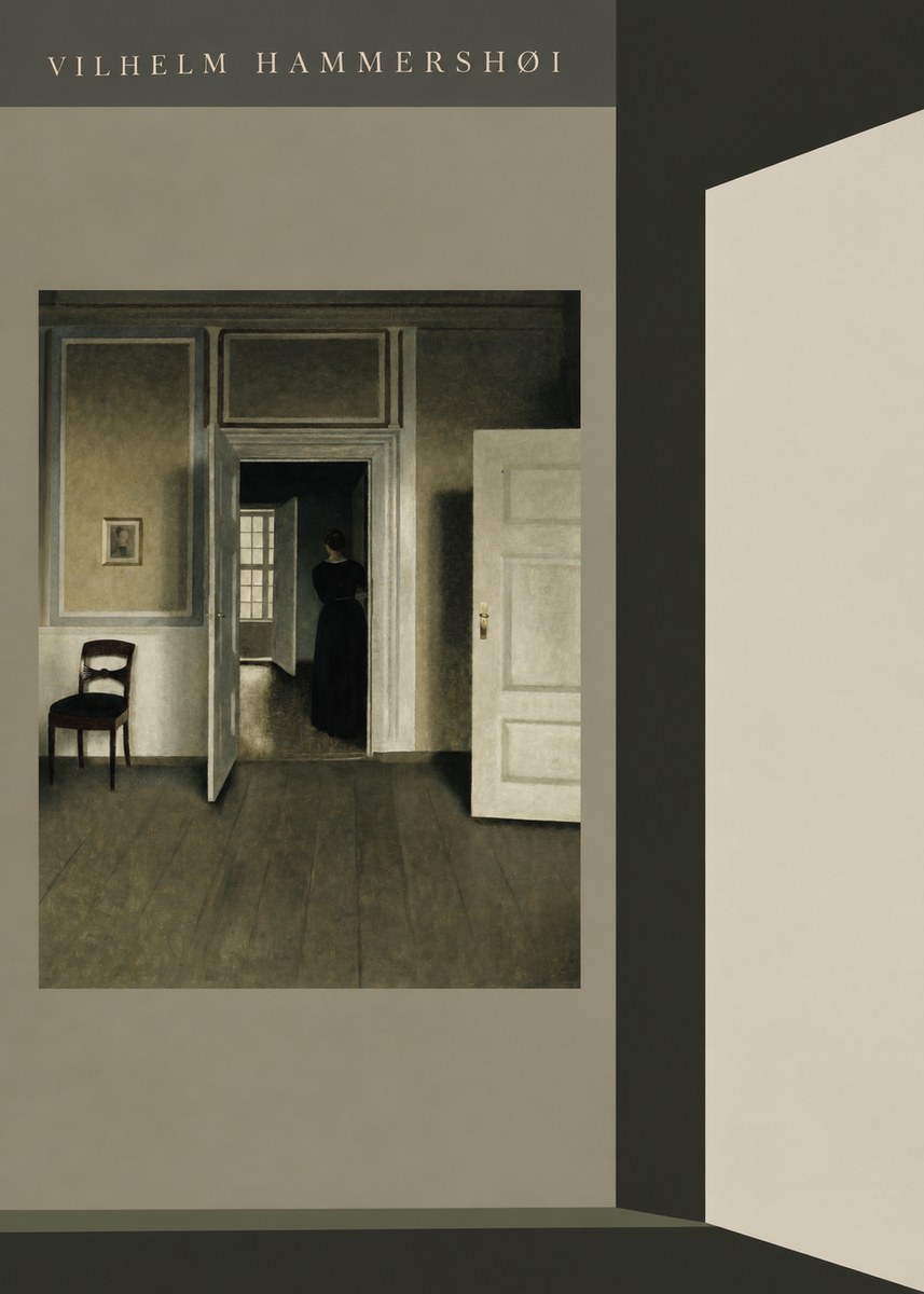 Vilhelm Hammershøi Interior with a Woman Seen from the Back No6 - Plakat