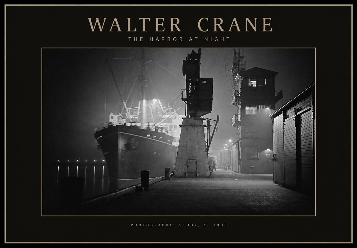 Walter Crane The Harbor at Night No1 - Plakat