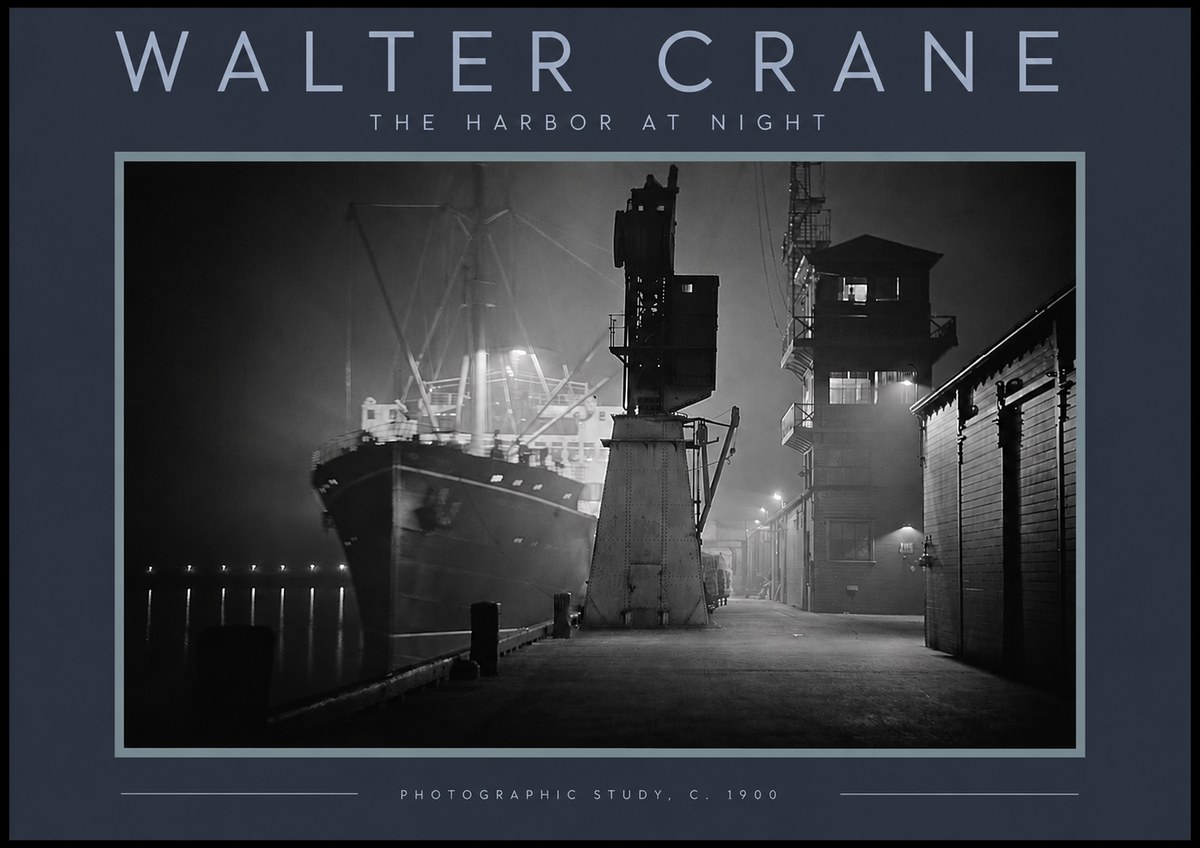 Walter Crane The Harbor at Night No3 - Plakat