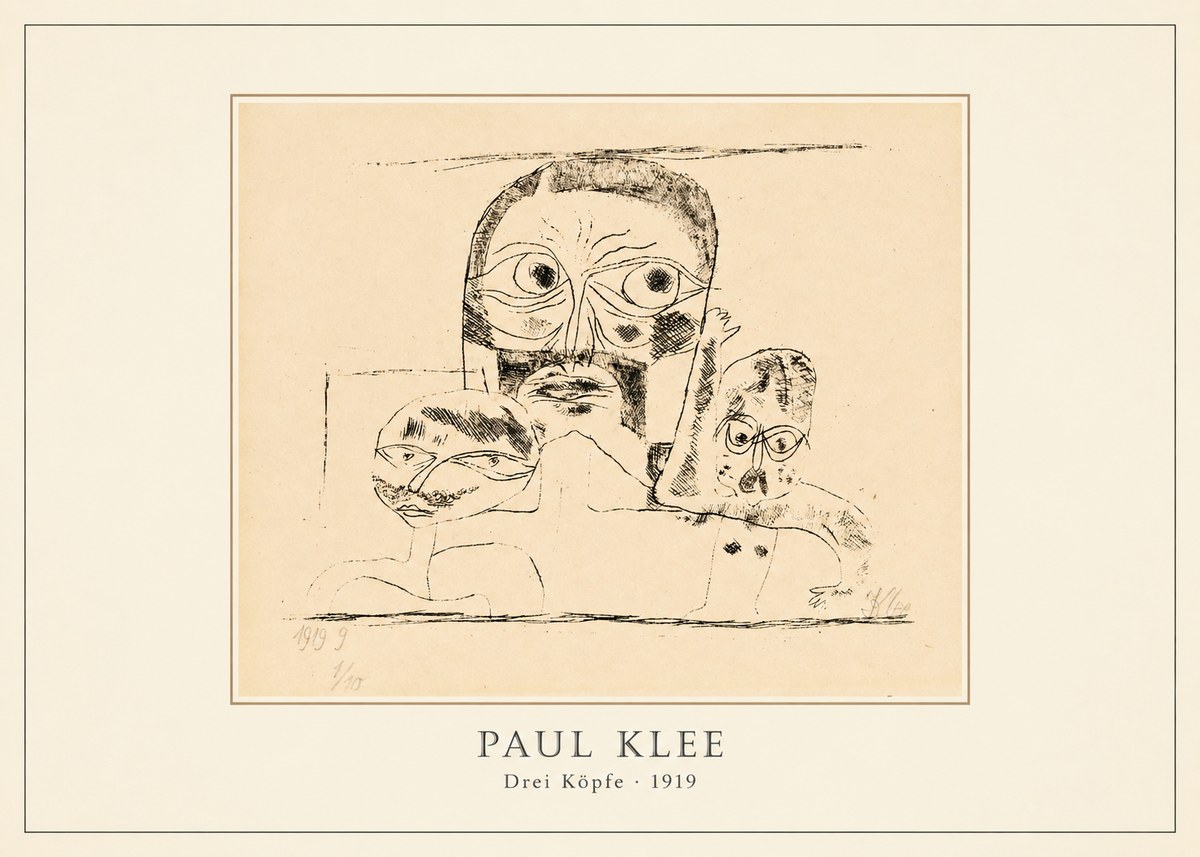 Paul Klee Drei Köpfe No3 - Plakat