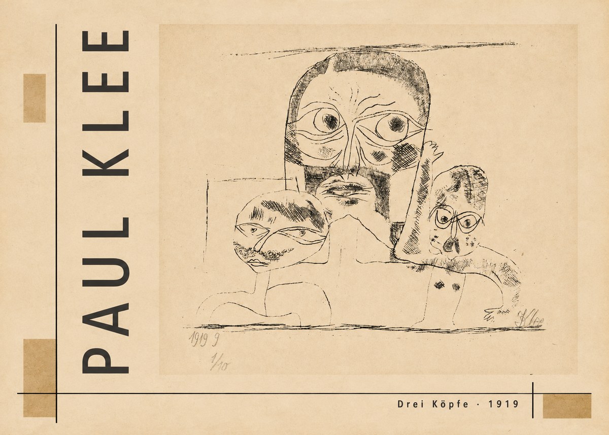 Paul Klee Drei Köpfe No4 - Plakat