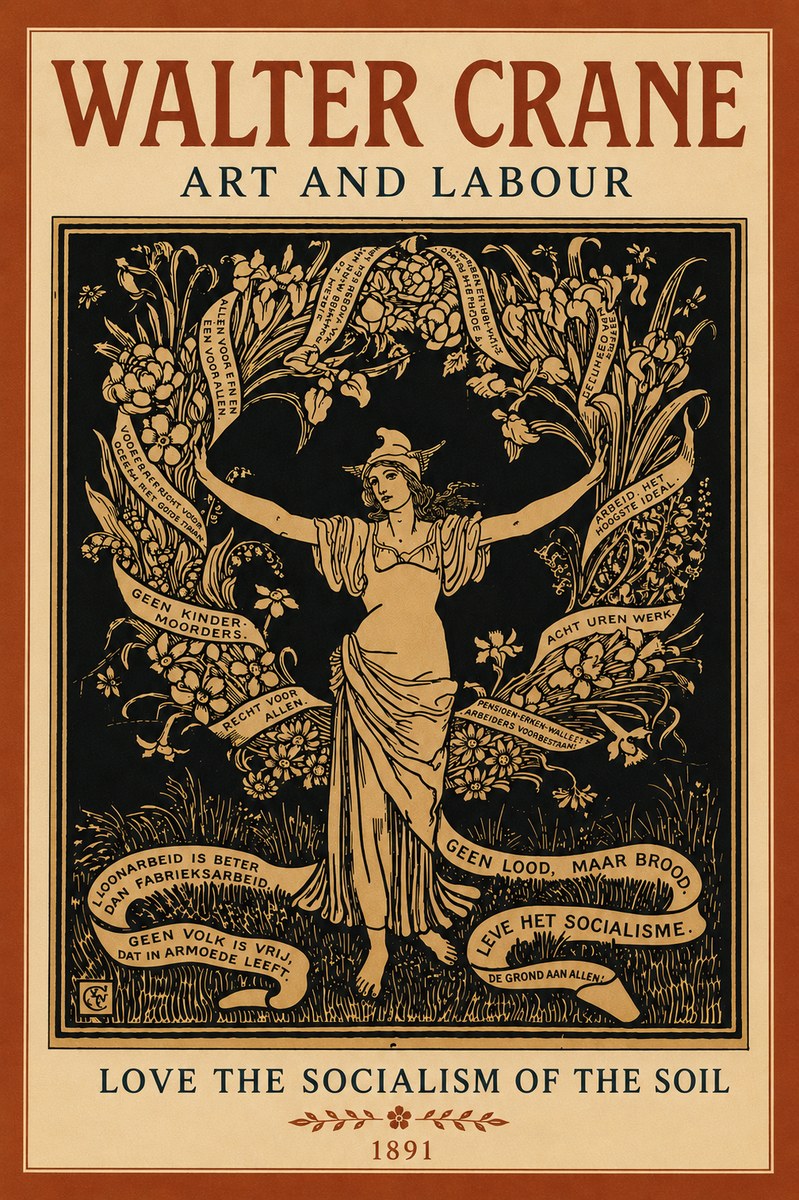 Walter Crane Art and Labour No6 - Plakat