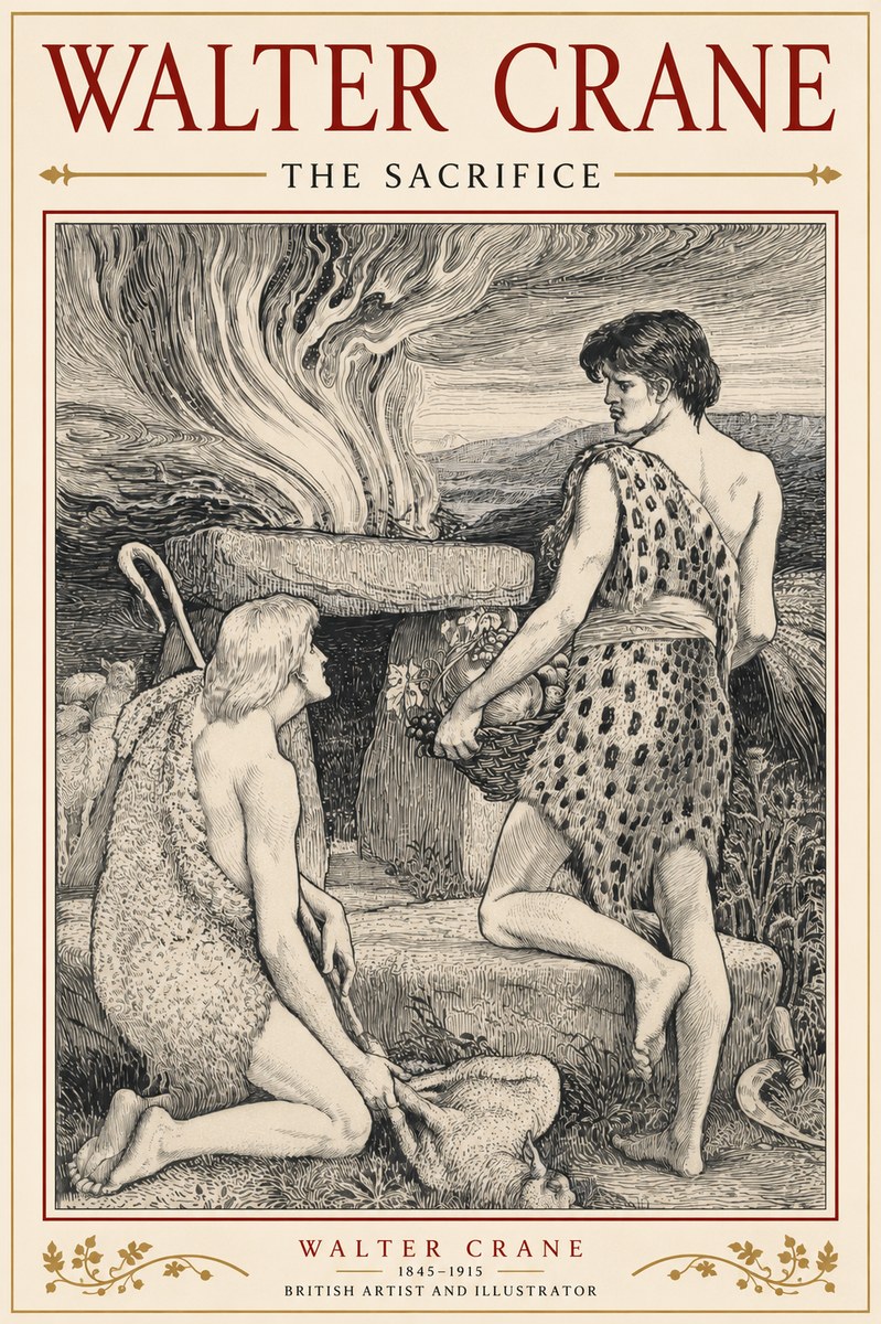 Walter Crane The Sacrifice No3 - Plakat